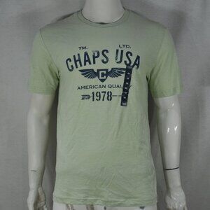 Chaps Men's T-Shirt M Printed tee Short Sleeve Green NWT